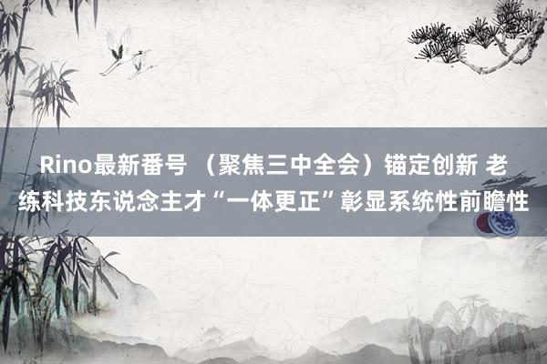 Rino最新番号 （聚焦三中全会）锚定创新 老练科技东说念主才“一体更正”彰显系统性前瞻性