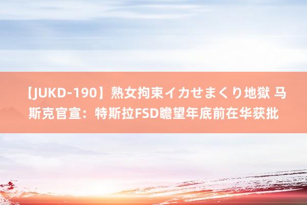 【JUKD-190】熟女拘束イカせまくり地獄 马斯克官宣：特斯拉FSD瞻望年底前在华获批