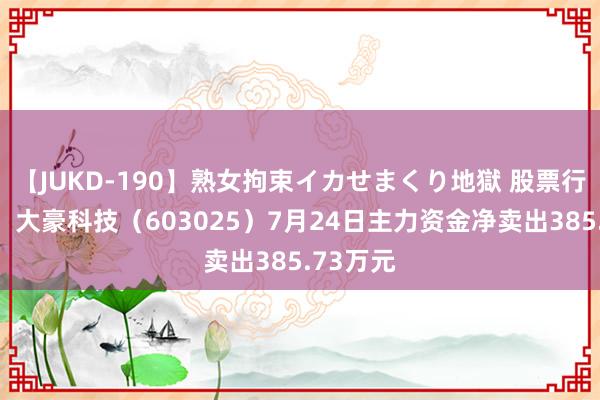 【JUKD-190】熟女拘束イカせまくり地獄 股票行情快报：大豪科技（603025）7月24日主力资金净卖出385.73万元