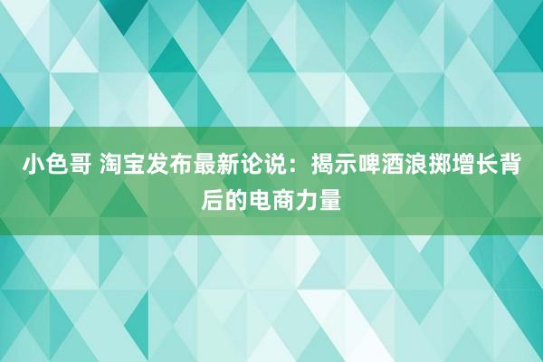 小色哥 淘宝发布最新论说：揭示啤酒浪掷增长背后的电商力量