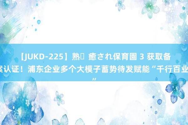 【JUKD-225】熟・癒され保育園 3 获取备案认证！浦东企业多个大模子蓄势待发赋能“千行百业”