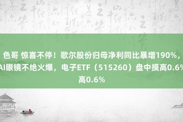 色哥 惊喜不停！歌尔股份归母净利同比暴增190%，AI眼镜不绝火爆，电子ETF（515260）盘中摸高0.6%