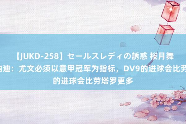 【JUKD-258】セールスレディの誘惑 桜月舞 他 塔奇纳迪：尤文必须以意甲冠军为指标，DV9的进球会比劳塔罗更多