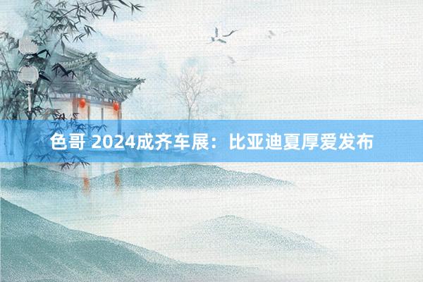 色哥 2024成齐车展：比亚迪夏厚爱发布