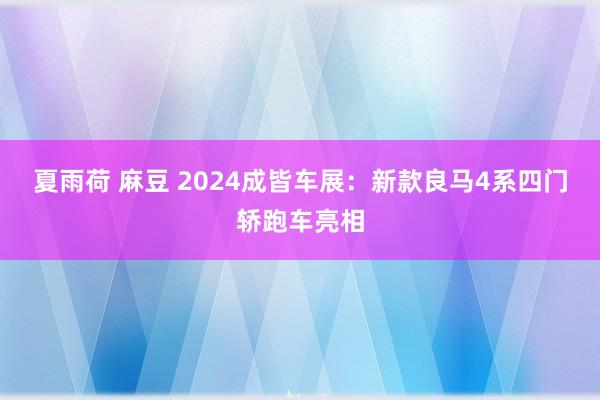 夏雨荷 麻豆 2024成皆车展：新款良马4系四门轿跑车亮相