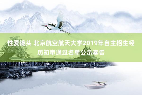 性爱镜头 北京航空航天大学2019年自主招生经历初审通过名单公示奉告